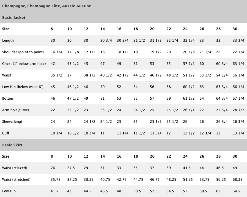 SIZE CHART – CheNeitDesigns